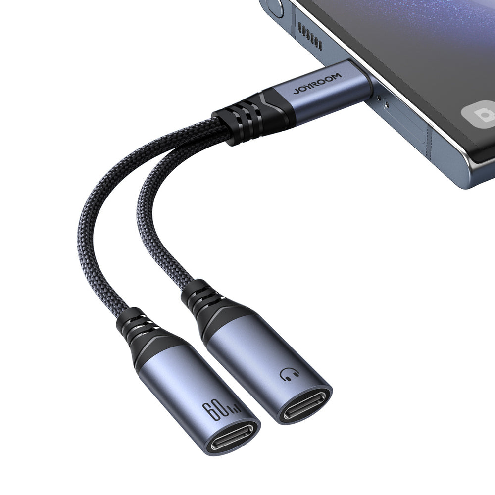 Joyroom SY-C03 USB-C to 2x USB-C 2in1 DAC adapter - black - OUTLET_7