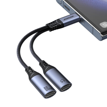 Joyroom SY-C03 USB-C to 2x USB-C 2in1 DAC adapter - black - OUTLET_7