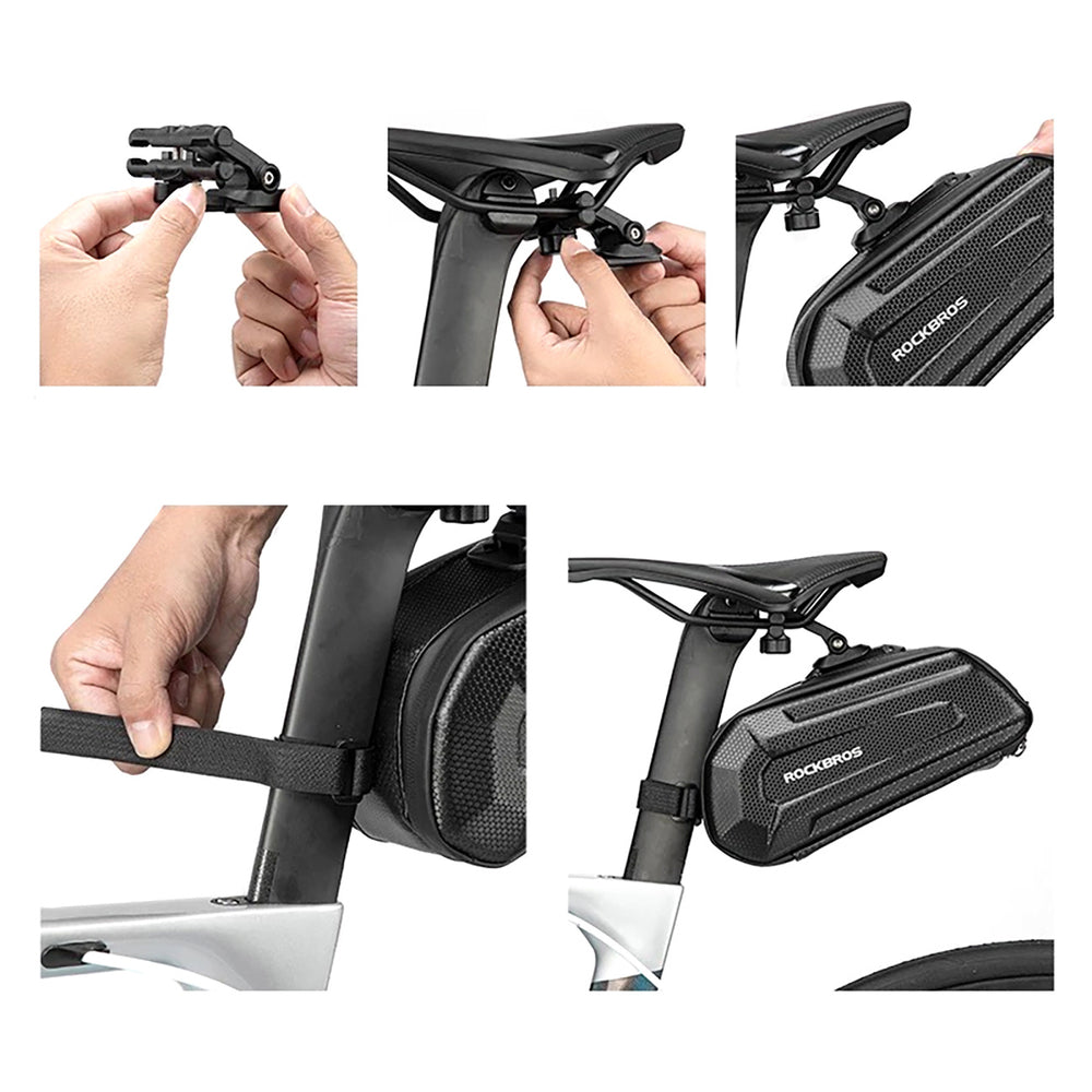 Rockbros B69 bicycle saddle bag 1.8l with easy release system - black - OUTLET_1