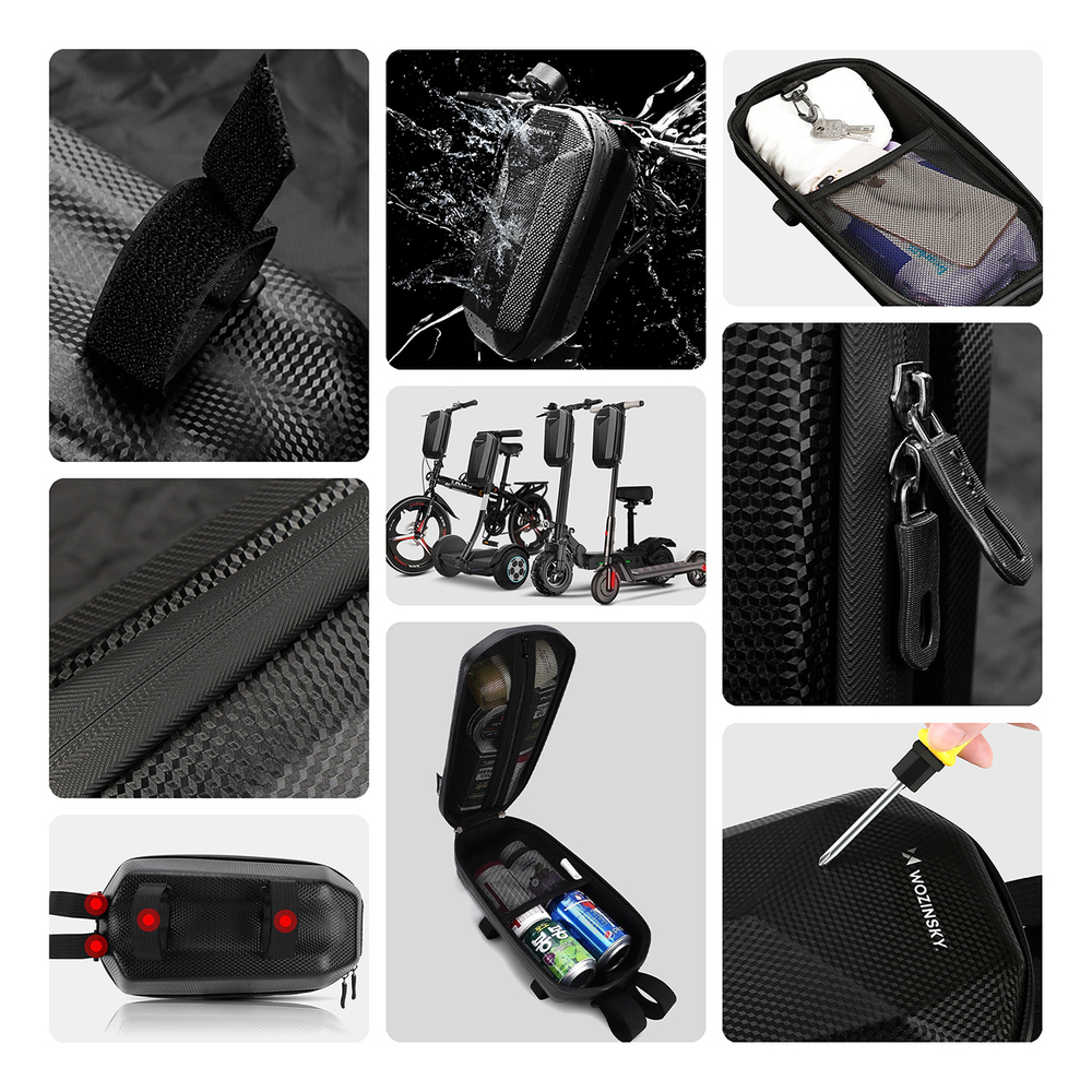 Wozinsky Waterproof Scooter Handlebar Bag 4L Black (WSB2BK) - OUTLET_1