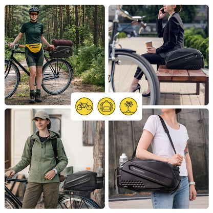 Wozinsky Bike Trunk Bag with Long Strap and Expandable Side Pockets - Black - OUTLET_6