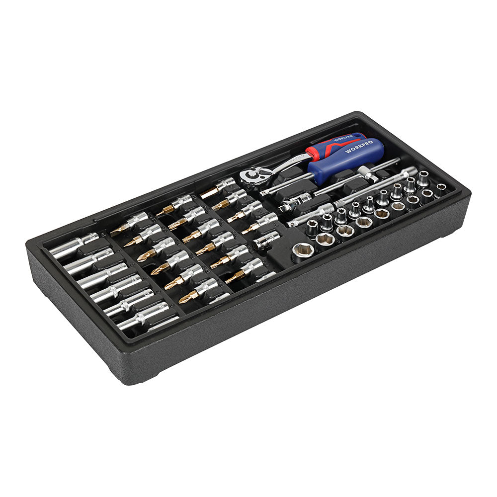 Roquete de 1/4", chaves de caixa e bits, jogo de 50 peÃ§as_0