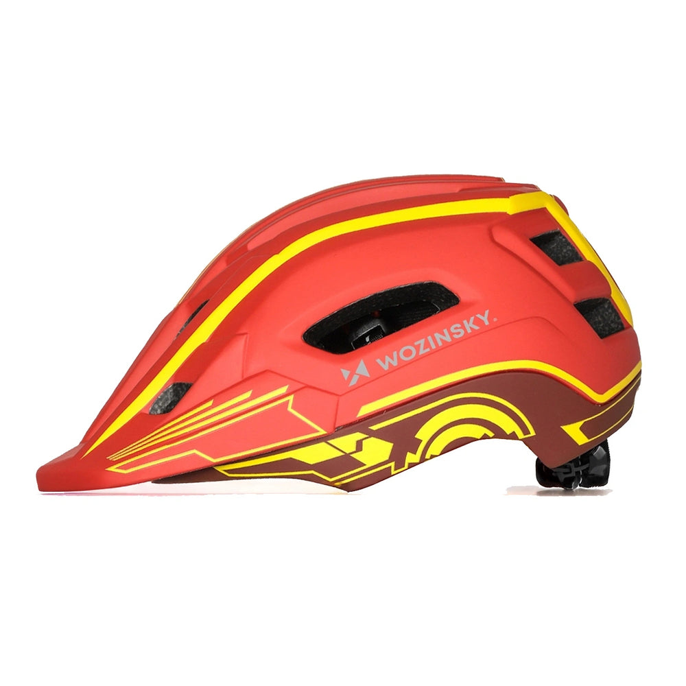 Wozinsky Kids' Full Face Bike Helmet with USB Rear Light S - Red and Yellow - OUTLET_4