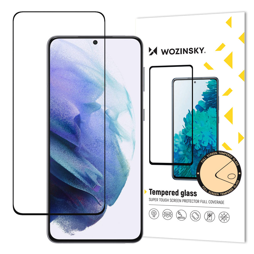 Wozinsky Tempered Glass Full Glue Super Tough Screen Protector Full Coveraged with Frame Case Friendly for Samsung Galaxy S21 5G black - OUTLET_0