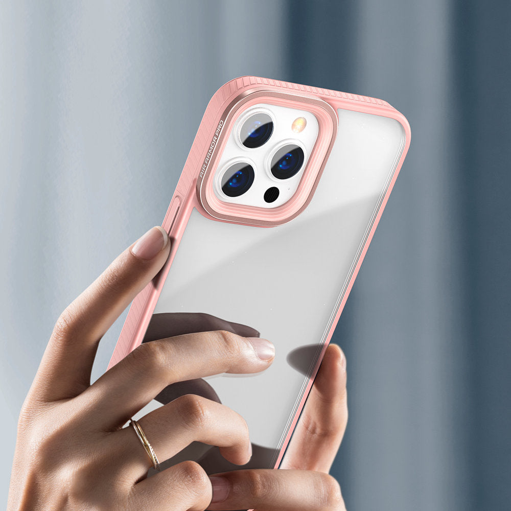 Baseus Crystal Phone Case Armor Case for iPhone 13 Pro with Gel Frame pink (ARJT001004) - OUTLET_10
