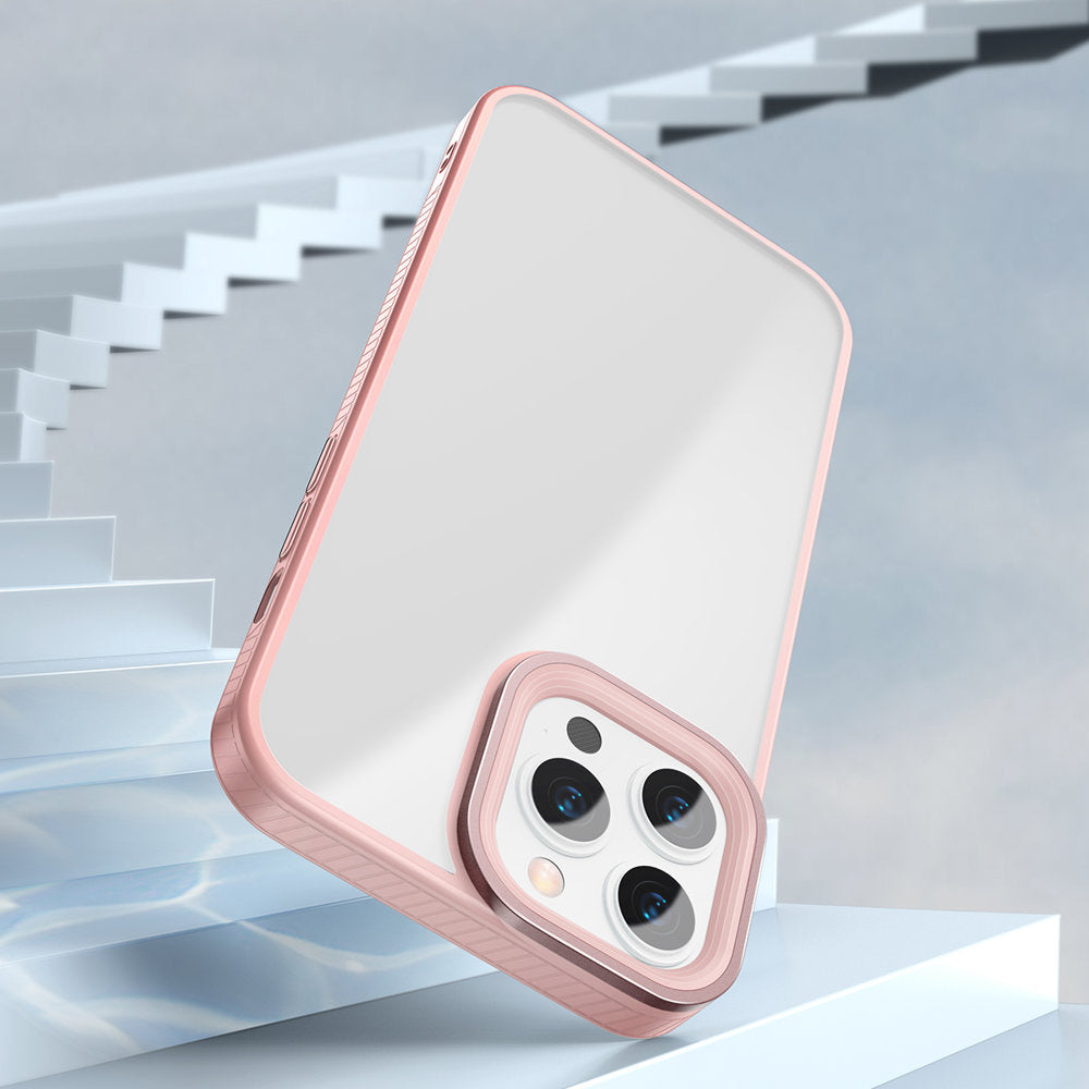 Baseus Crystal Phone Case Armor Case for iPhone 13 Pro with Gel Frame pink (ARJT001004) - OUTLET_11