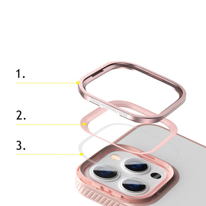 Baseus Crystal Phone Case Armor Case for iPhone 13 Pro with Gel Frame pink (ARJT001004) - OUTLET_12