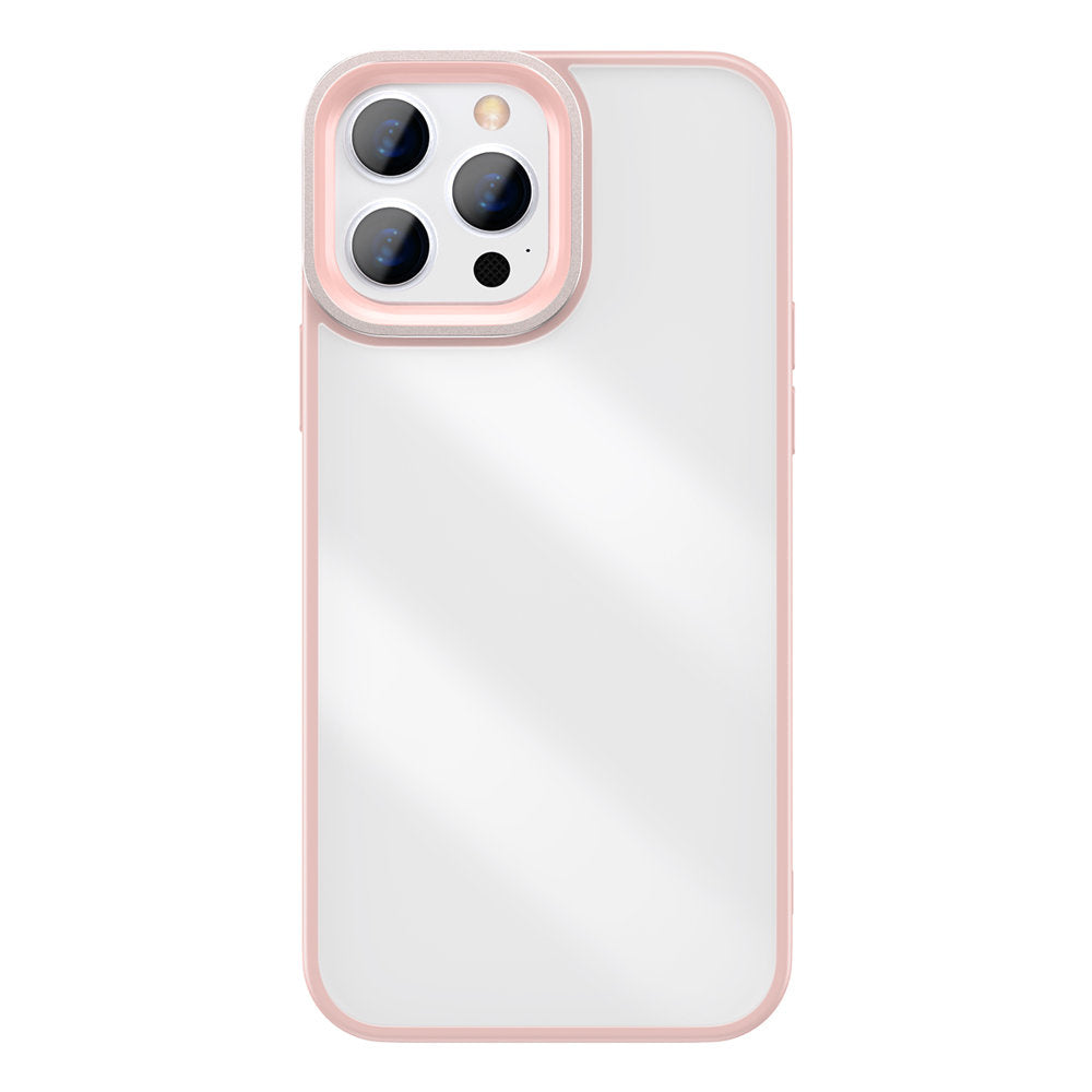 Baseus Crystal Phone Case Armor Case for iPhone 13 Pro with Gel Frame pink (ARJT001004) - OUTLET_0