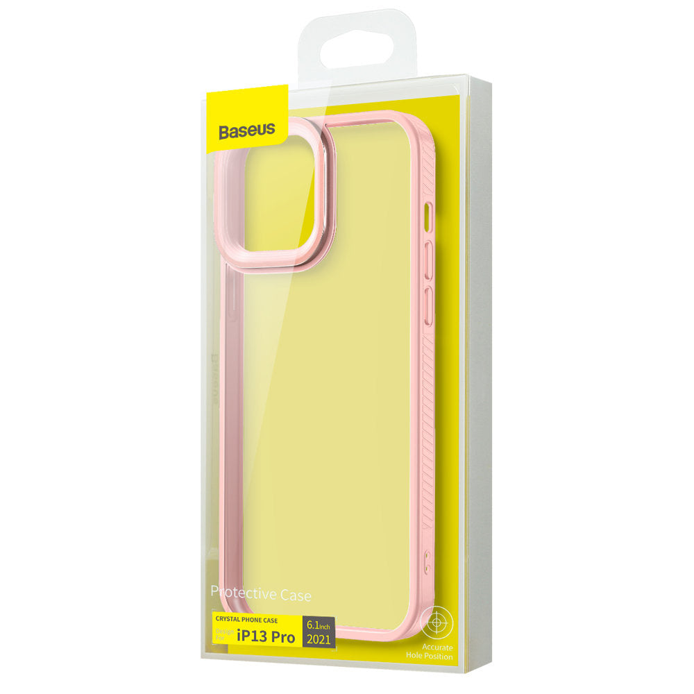 Baseus Crystal Phone Case Armor Case for iPhone 13 Pro with Gel Frame pink (ARJT001004) - OUTLET_4