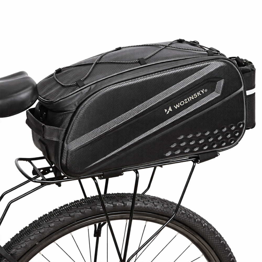 Wozinsky Bike Trunk Bag with Long Strap and Expandable Side Pockets - Black - OUTLET_0
