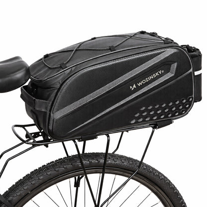 Wozinsky Bike Trunk Bag with Long Strap and Expandable Side Pockets - Black - OUTLET_0