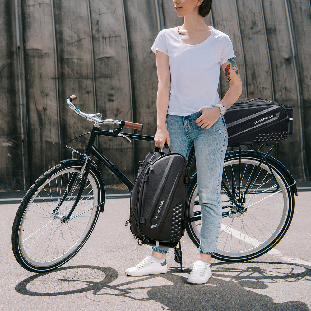 Wozinsky Bike Trunk Bag with Long Strap and Expandable Side Pockets - Black - OUTLET_2