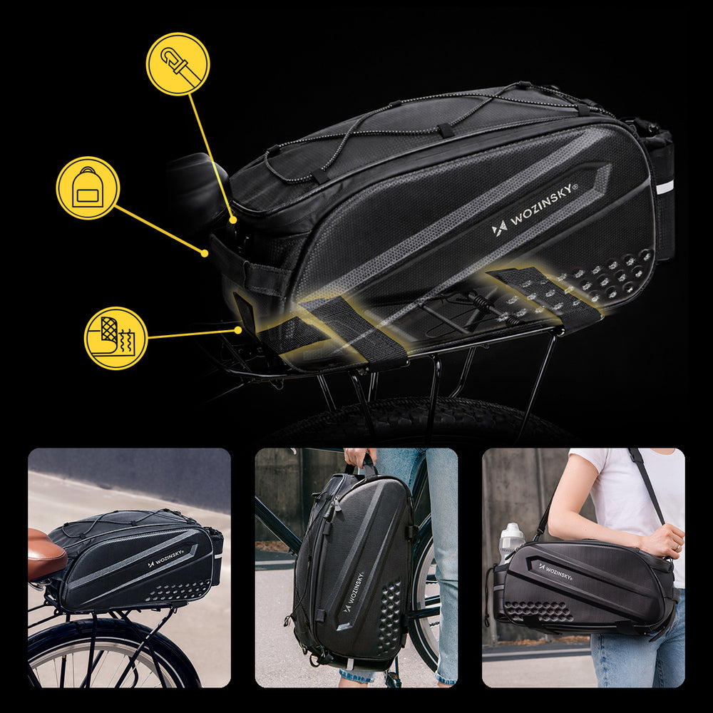 Wozinsky Bike Trunk Bag with Long Strap and Expandable Side Pockets - Black - OUTLET_4
