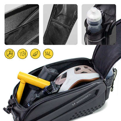 Wozinsky Bike Trunk Bag with Long Strap and Expandable Side Pockets - Black - OUTLET_5
