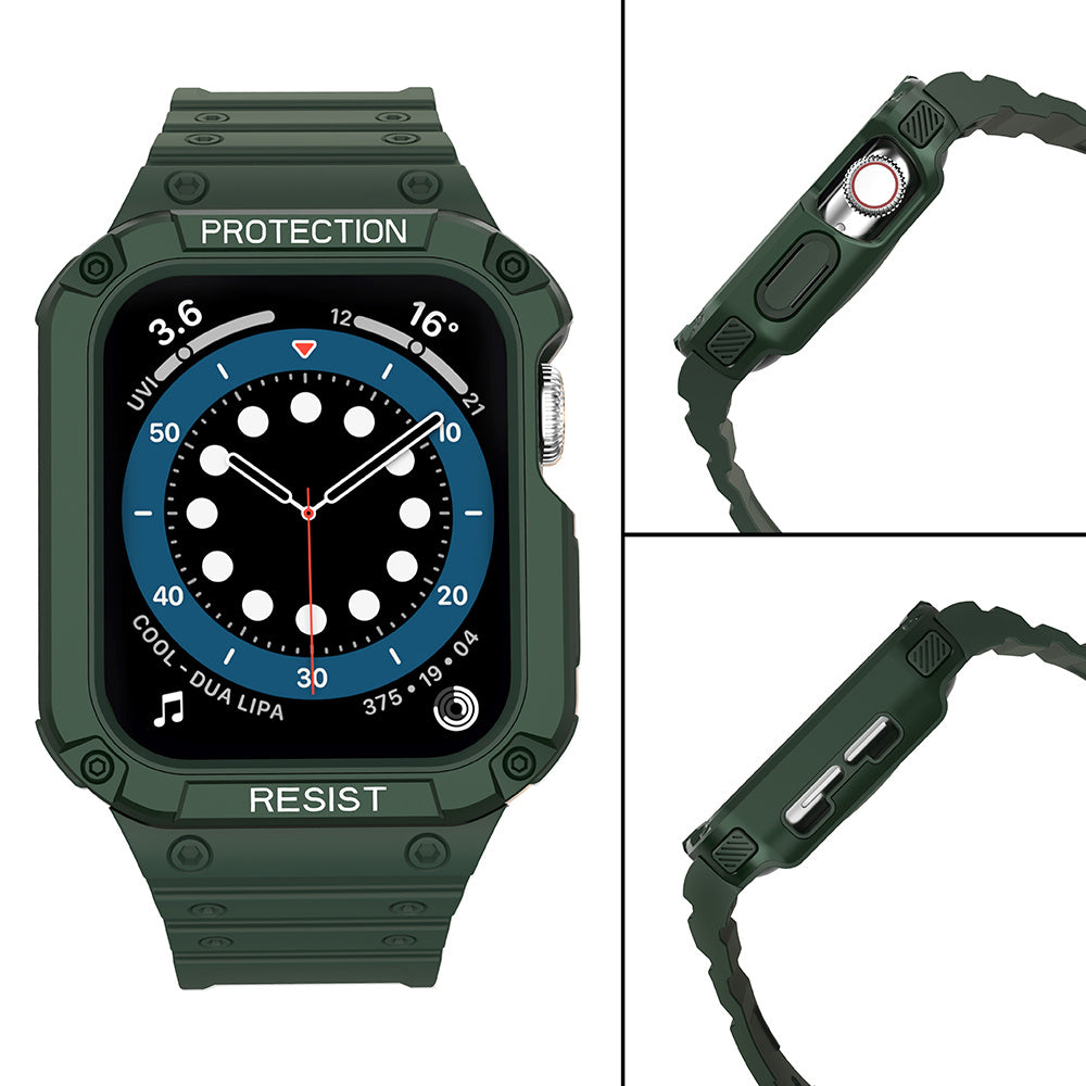 Protect Strap Band for Apple Watch 38/40/41mm Armored Case Strap - Green - OUTLET_3