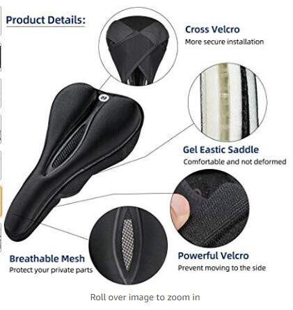 Rockbros LF047-B silicone gel bicycle seat cover size L - black - OUTLET_6