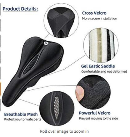 Rockbros LF047-B silicone gel bicycle seat cover size L - black - OUTLET_6
