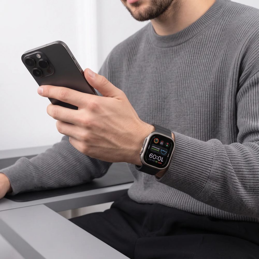 Tech-Protect Silicone Line Strap for Apple Watch 44 / 45 / 46 / 49 mm - Black_3