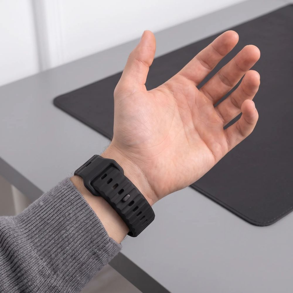 Tech-Protect Silicone Line Strap for Apple Watch 44 / 45 / 46 / 49 mm - Black_4