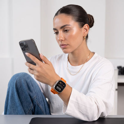 Tech-Protect Silicone Line Strap for Apple Watch 44 / 45 / 46 / 49 mm - Orange_3