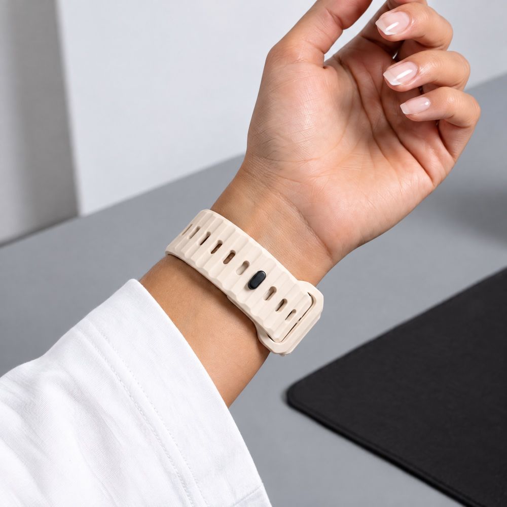 Tech-Protect Silicone Line Strap for Apple Watch 44 / 45 / 46 / 49 mm - Beige_4