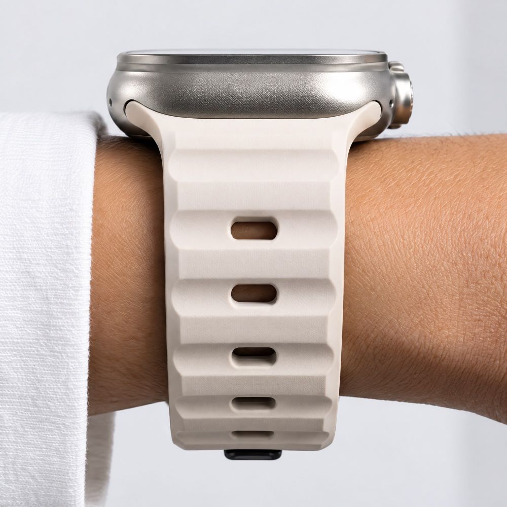 Tech-Protect Silicone Line Strap for Apple Watch 44 / 45 / 46 / 49 mm - Beige_6