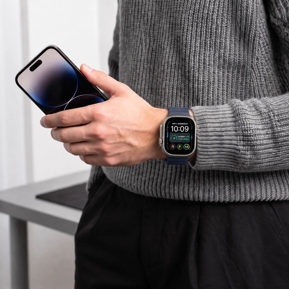 Tech-Protect Silicone Line Strap for Apple Watch 44 / 45 / 46 / 49 mm - Navy Blue_3