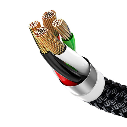 Baseus Three Primary Colors 3in1 USB-A - micro USB / Lightning / USB-C 3.5A cable 0.3 m - black - OUTLET_2