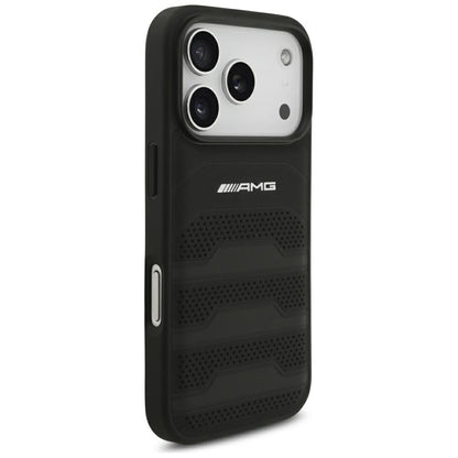 Mercedes AMG Leather Debossed Lines Logo case for iPhone 18 Pro / 17 Pro - black_3
