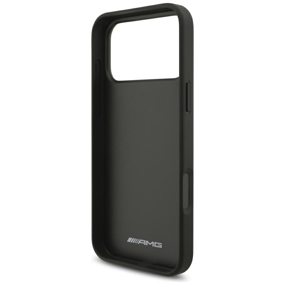 Mercedes AMG Leather Debossed Lines Logo Case for iPhone 18 Pro Max / 17 Pro Max - Black_6