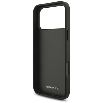 Mercedes AMG Leather Debossed Lines Logo Case for iPhone 18 Pro Max / 17 Pro Max - Black_6