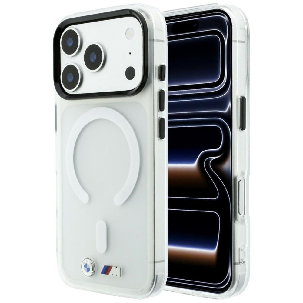 BMW M IML Frosted Metal Logo &amp; Trims MagSafe Case for iPhone 18 Pro Max / 17 Pro Max - Transparent_0