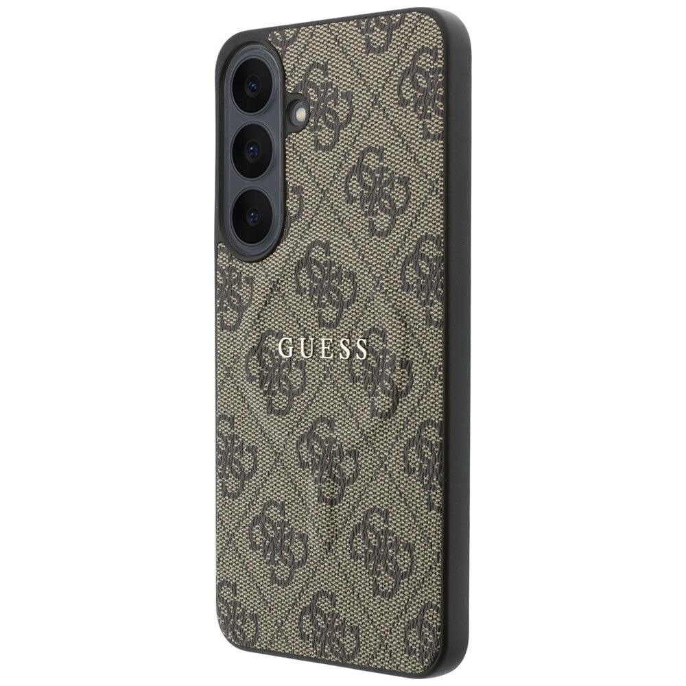 Guess Embossed 4G Ring Classic Logo MagSafe Case for Samsung Galaxy S26 FE - Brown_1