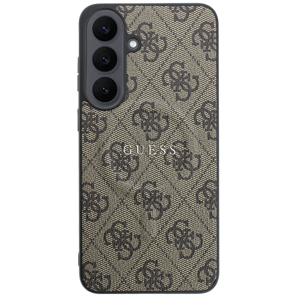 Guess Embossed 4G Ring Classic Logo MagSafe Case for Samsung Galaxy S26 FE - Brown_2