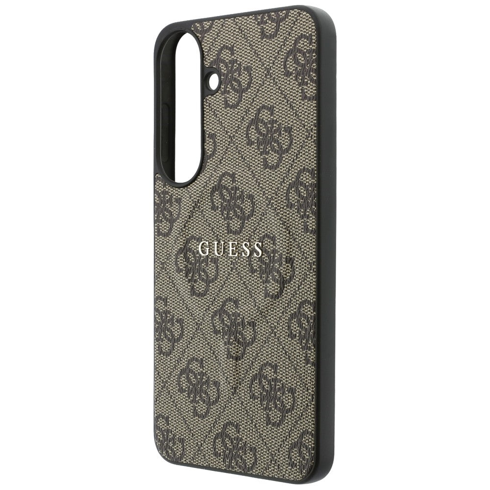 Guess Embossed 4G Ring Classic Logo MagSafe Case for Samsung Galaxy S26 FE - Brown_5