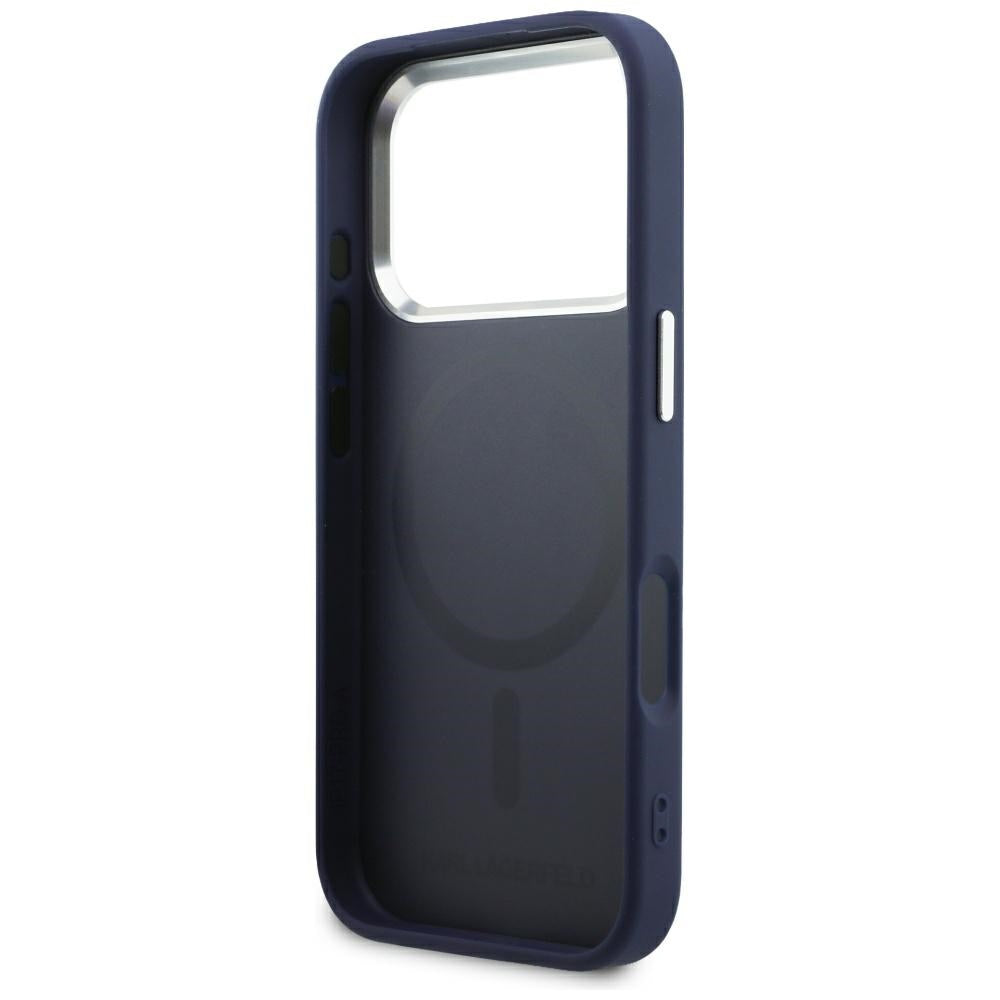 Karl Lagerfeld Embossed Open Ring RSG Logo MagSafe Case for iPhone 18 Pro / 17 Pro - Blue_6