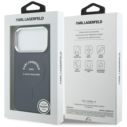 Karl Lagerfeld Embossed Open Ring RSG Logo MagSafe Case for iPhone 18 Pro / 17 Pro - Blue_7