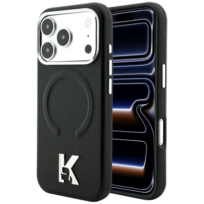 Karl Lagerfeld Grained Embossed Ring &amp; Kameo Logo MagSafe Case for iPhone 18 Pro Max / 17 Pro Max - Black_0
