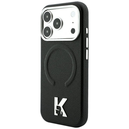 Karl Lagerfeld Grained Embossed Ring &amp; Kameo Logo MagSafe Case for iPhone 18 Pro Max / 17 Pro Max - Black_1