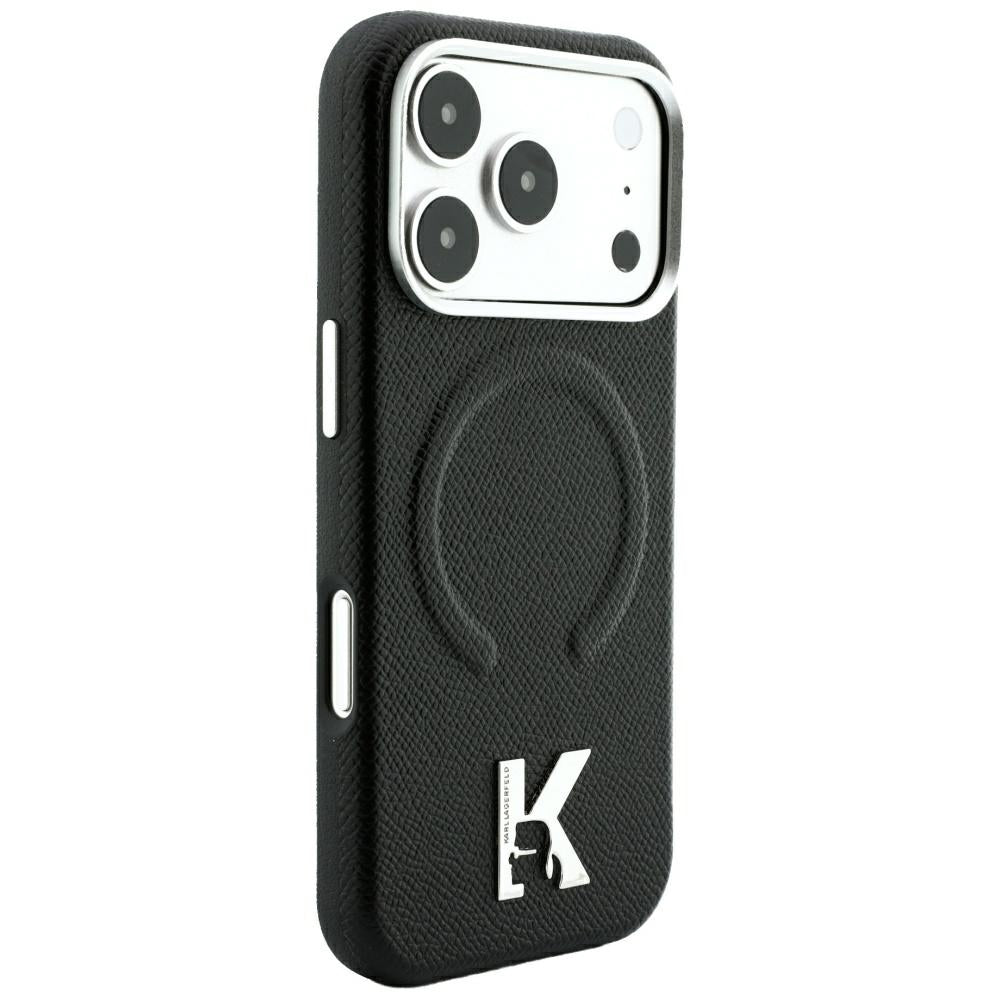 Karl Lagerfeld Grained Embossed Ring &amp; Kameo Logo MagSafe Case for iPhone 18 Pro Max / 17 Pro Max - Black_3