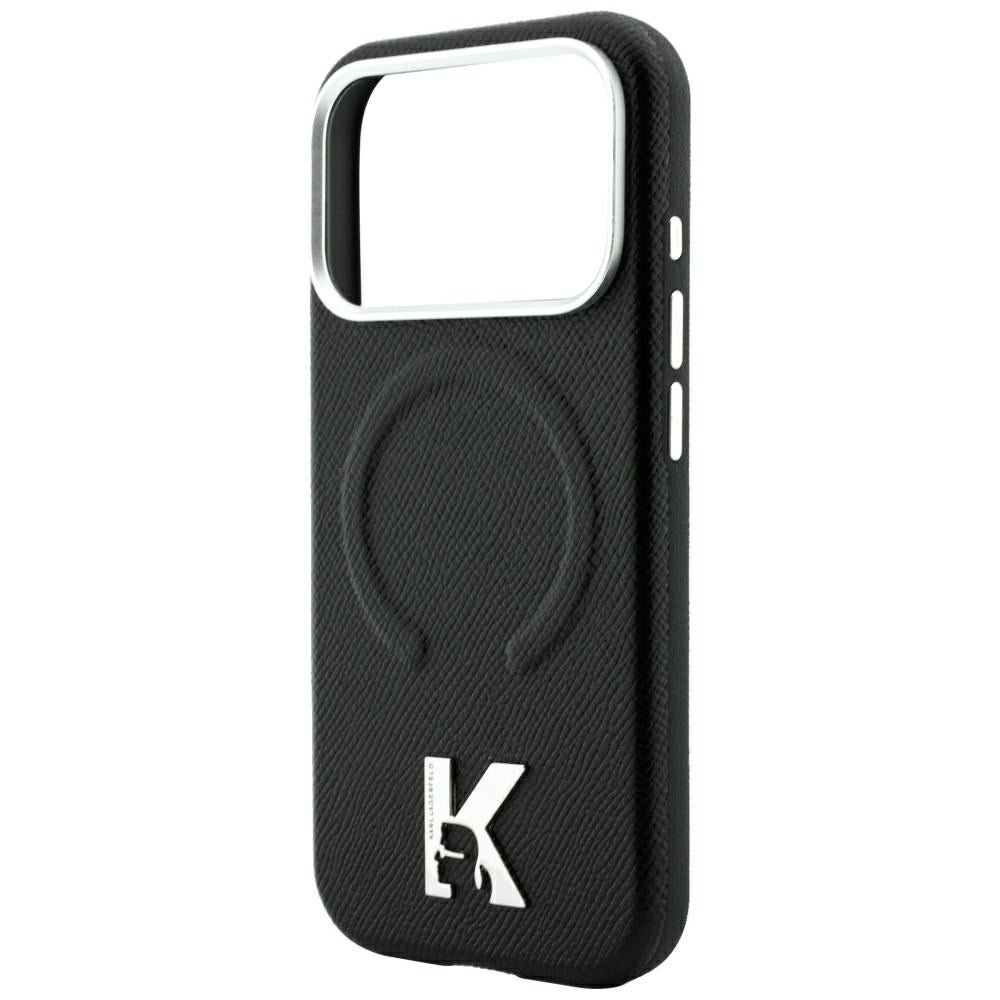 Karl Lagerfeld Grained Embossed Ring &amp; Kameo Logo MagSafe Case for iPhone 18 Pro Max / 17 Pro Max - Black_5