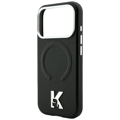 Karl Lagerfeld Grained Embossed Ring &amp; Kameo Logo MagSafe Case for iPhone 18 Pro Max / 17 Pro Max - Black_5