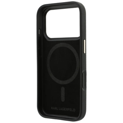 Karl Lagerfeld Grained with Resin Signature Logo MagSafe Case for iPhone 18 Pro Max / 17 Pro Max - Black_6