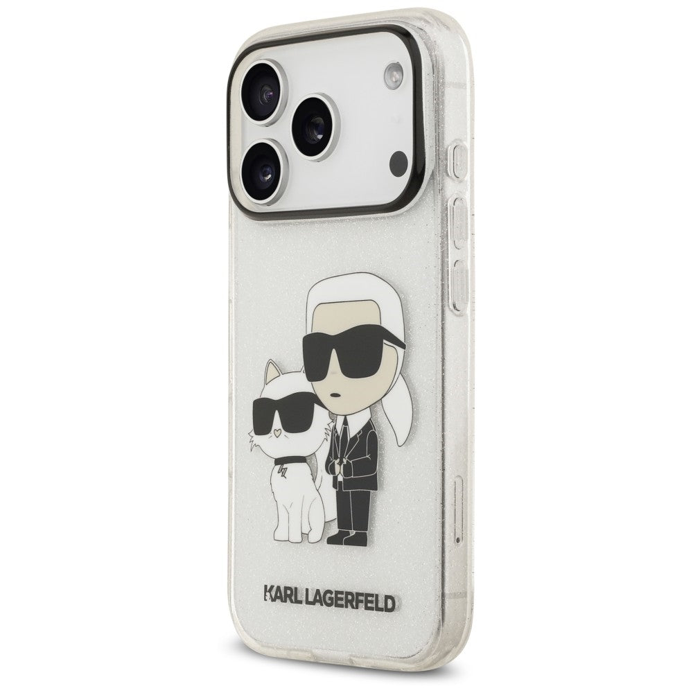 Karl Lagerfeld IML NFT Glitter Karl&amp;Choupette Case for iPhone 18 Pro / 17 Pro - Transparent_1