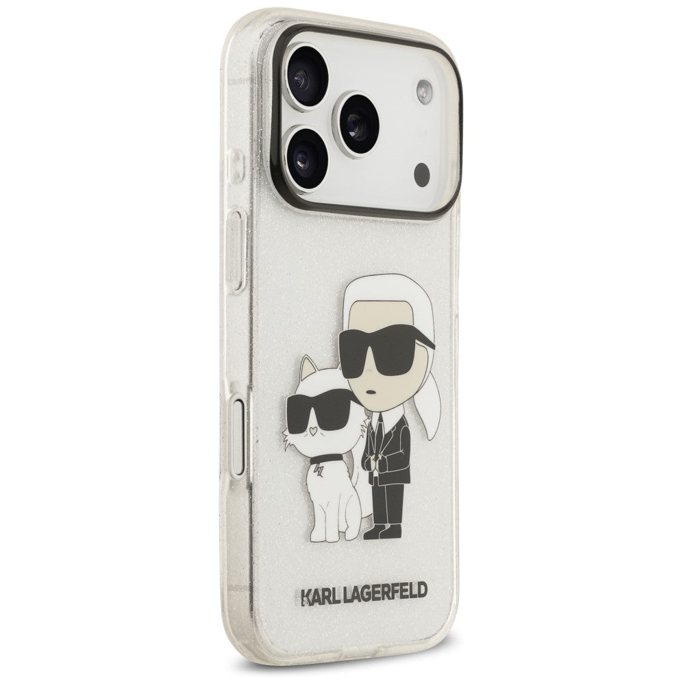 Karl Lagerfeld IML NFT Glitter Karl&amp;Choupette Case for iPhone 18 Pro / 17 Pro - Transparent_3