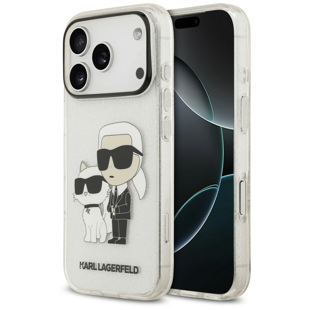 Karl Lagerfeld IML NFT Glitter Karl&amp;Choupette Case for iPhone 18 Pro Max / 17 Pro Max - Transparent_0