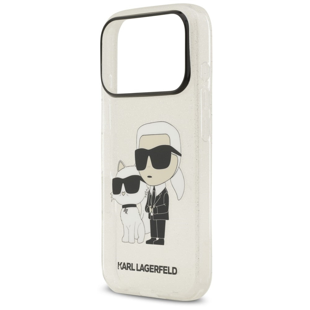 Karl Lagerfeld IML NFT Glitter Karl&amp;Choupette Case for iPhone 18 Pro Max / 17 Pro Max - Transparent_5