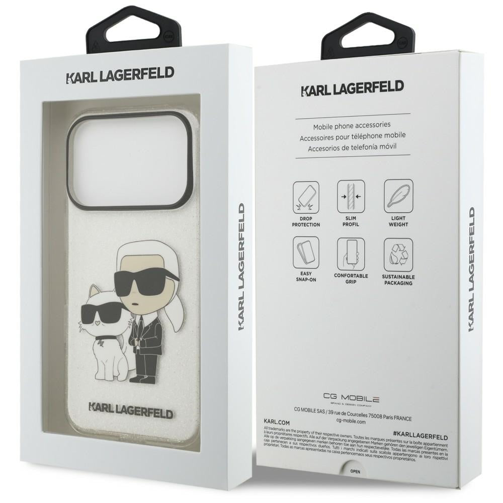 Karl Lagerfeld IML NFT Glitter Karl&amp;Choupette Case for iPhone 18 Pro Max / 17 Pro Max - Transparent_7