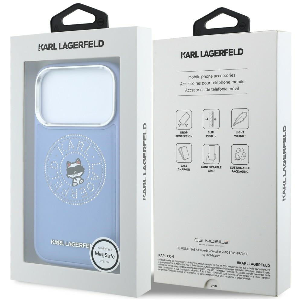 Karl Lagerfeld Point &amp; Choupette Sketch MagSafe Case for iPhone 18 Pro Max / 17 Pro Max - Blue_7
