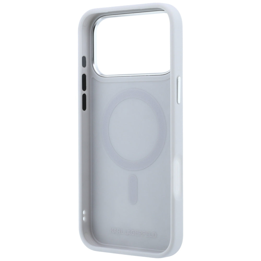 Karl Lagerfeld with Ring Stand 360 Karl &amp; Choupette Heads Pin MagSafe Case for iPhone 18 Pro / 17 Pro - Gray_6